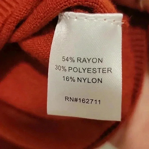 Love Ellie V Neck Lightweight Sweater Criss Cross V Back Burnt Orange Size XXL - Picture 4 of 8